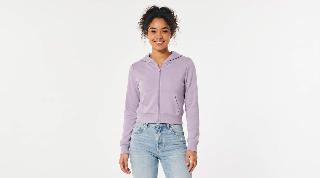 Soft-Luxe™ Scuba Full Zip Crop Hoodie