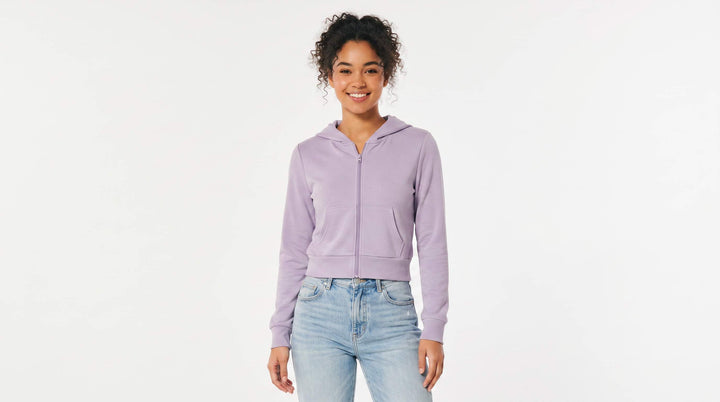 Soft-Luxe™ Scuba Full Zip Crop Hoodie